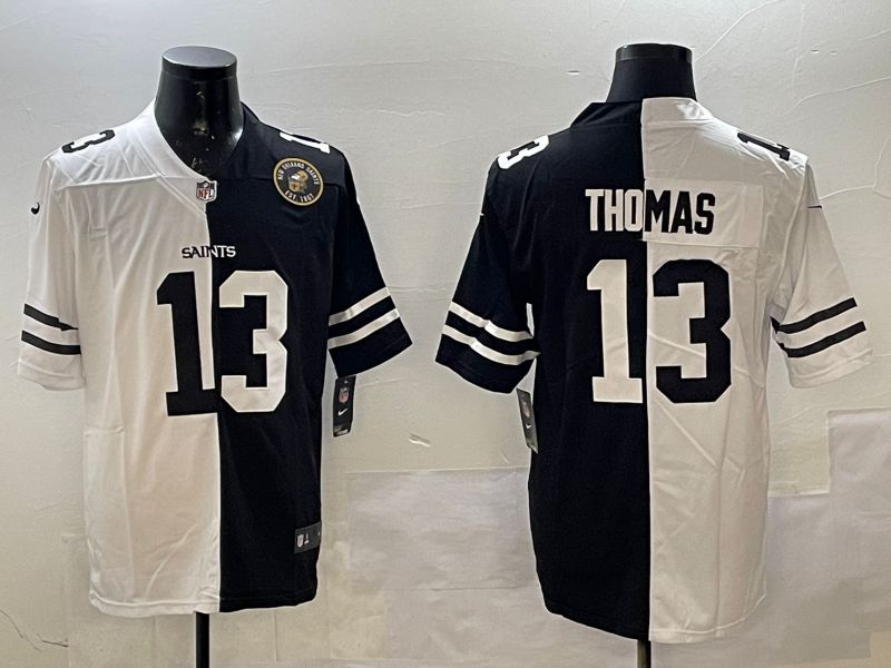 Men New Orleans Saints #13 Thomas White Black Fashion 2025 Nike Limited NFL Jersey style 5